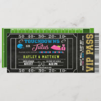 Gender Reveal Football Ticket Touchdown or Tutus Invitation