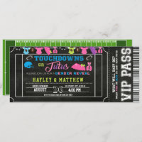 Gender Reveal Football Ticket Touchdown or Tutus Invitation