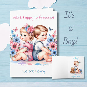 Gender Reveal for an Aunt We're Having a Boy! Card