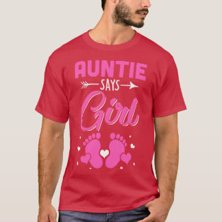 Gender Reveal For Auntie Says Girl Matching Family T-Shirt