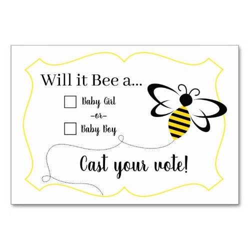 Gender Reveal Game Voting Cards for Baby_to_Bee