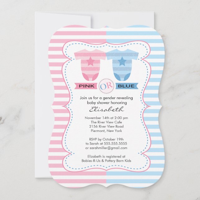 Gender Reveal Girl or Boy Baby Shower Invitation (Front)