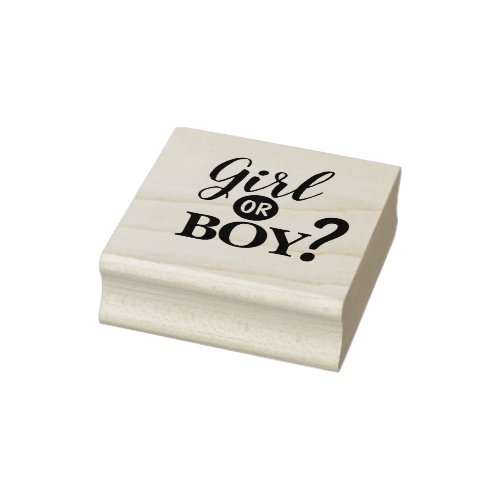 Gender Reveal Girl or Boy Baby Shower Rubber Stamp