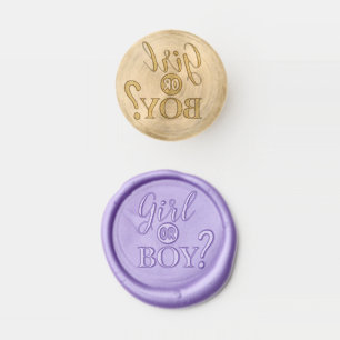 Gender Reveal Girl or Boy Baby Shower Wax Seal Stamp