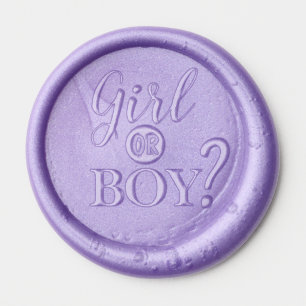 Gender Reveal Girl or Boy Baby Shower Wax Seal Sticker
