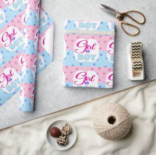 Gender Reveal Girl or Boy  Wrapping Paper