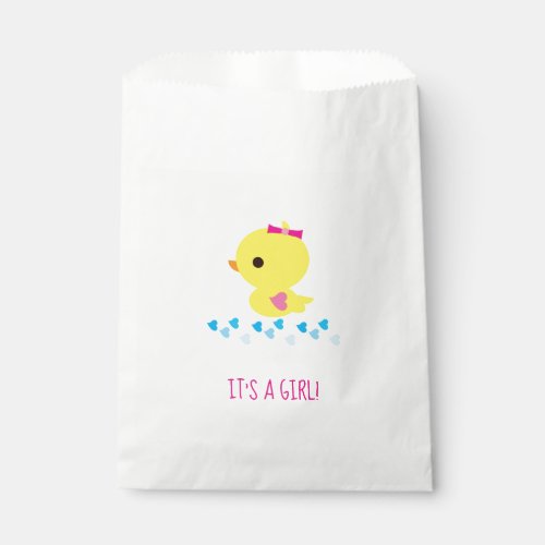 Gender Reveal _ Girl Yellow Duckie Favor Bag