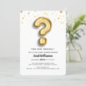 Gender Reveal Gold Foil Balloon Letter & Confetti Invitation (Standing Front)