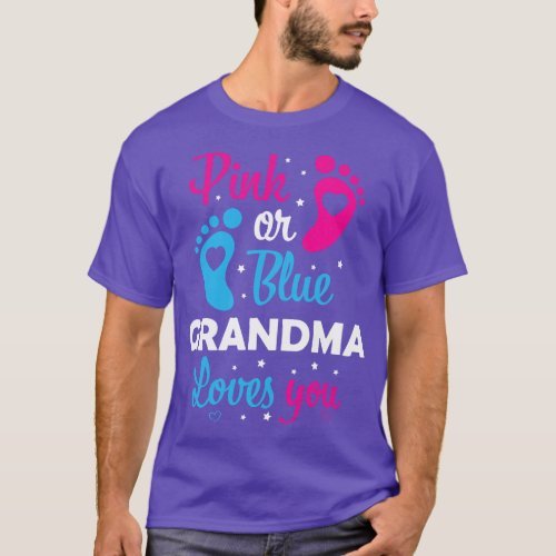 Gender Reveal Grandma Grandmother Family  boy T_Shirt