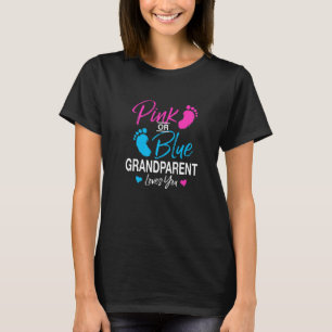 Gender Reveal Grandparent Baby Shower Grandpa Gran T-Shirt
