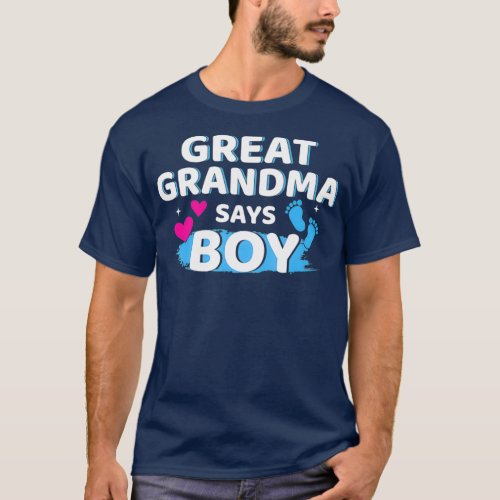 Gender reveal great grandma says boy matching T_Shirt