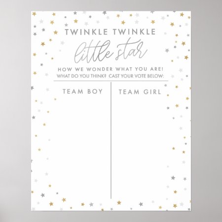 Gender Reveal Guessing Game Twinkle Little Star Poster