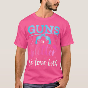 Gender Reveal Guns Glitter Love Both Matching Baby T-Shirt