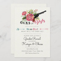 Gender Reveal Guns or Roses Invitation