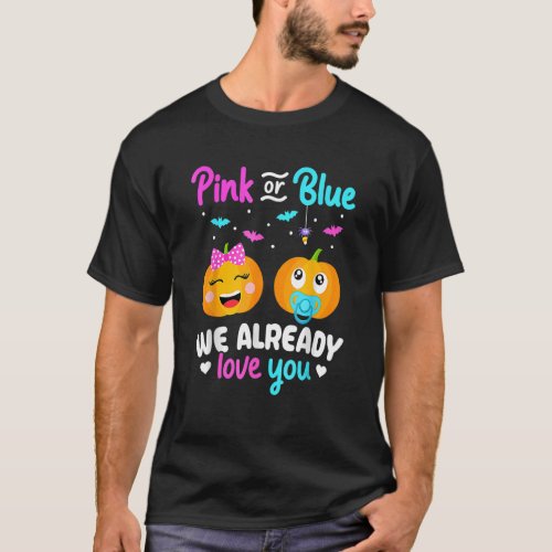 Gender Reveal Halloween Pregnancy Announcement Pin T_Shirt