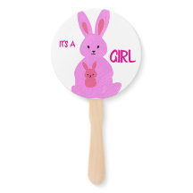 gender reveal hand fan cute bunnies