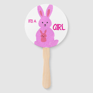 gender reveal hand fan cute bunnies