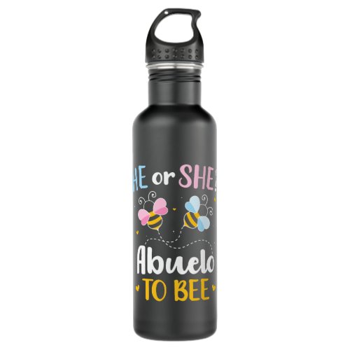 Gender reveal he or she abuelo matching family bab stainless steel water bottle