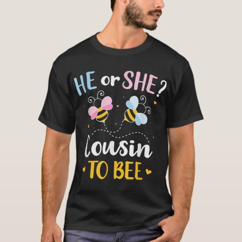 Gender reveal he or she cousin matching family bab T_Shirt
