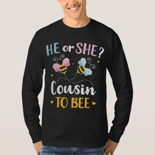 Gender reveal he or she cousin matching family bab T_Shirt