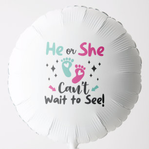 Gender Reveal He or She Foot Print Balloon