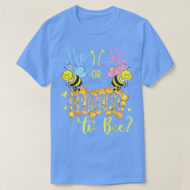 Gender Reveal He Or She Grandma Matching Family Ba T-Shirt (Design Front)