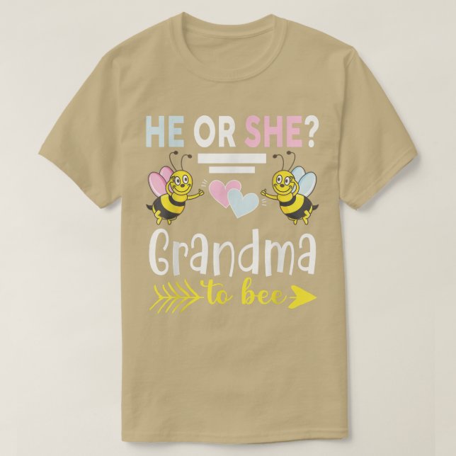 Gender reveal he or she Grandma matching family ba T-Shirt (Design Front)