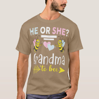 Gender reveal he or she Grandma matching family ba T-Shirt