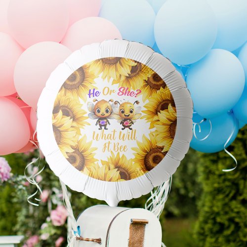 Gender Reveal He or She What Will It Bee Balloon