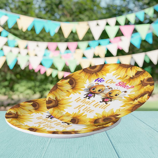Gender Reveal He or She What Will It Bee Paper Plates (Gender Reveal He or She What Will It Bee Paper Plates)