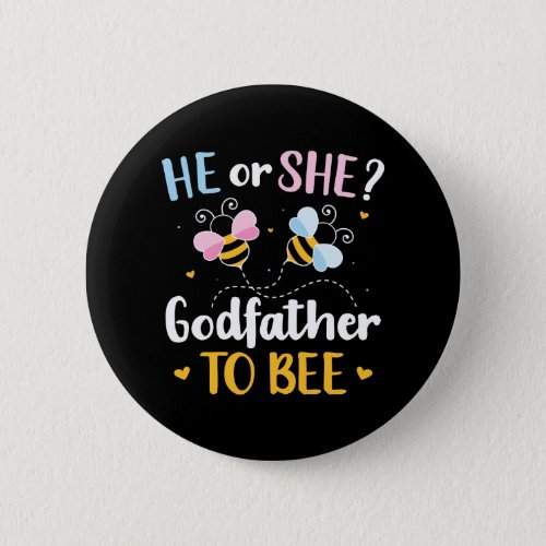 Gender reveal he she godfather matching baby party button