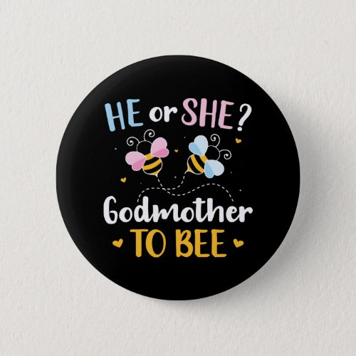 Gender reveal he she godmother matching baby party button