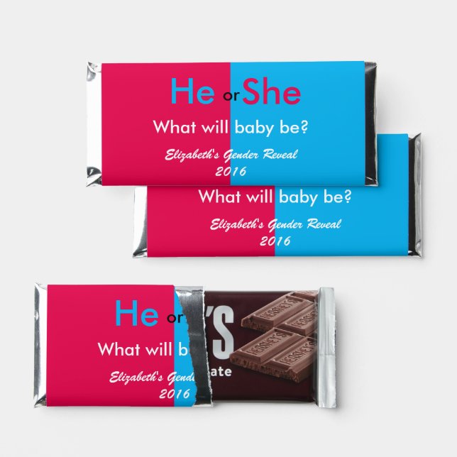 Gender Reveal Hershey Bar Favors (Front)