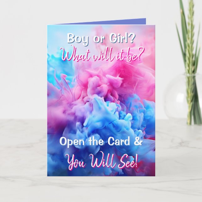 Gender Reveal Hispanic or Indian Baby Boy Inside Card (Front)