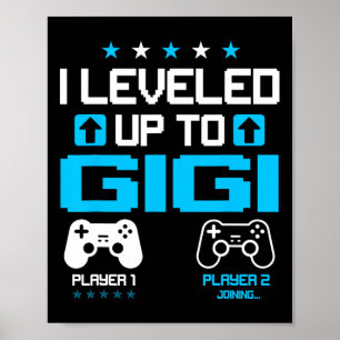 Gender Reveal I Leveled Up To Gigi Video Game Love Poster