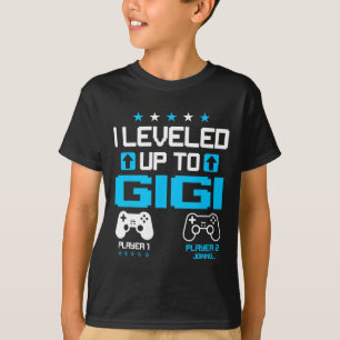 Gender Reveal I Leveled Up To Gigi Video Game Love T-Shirt