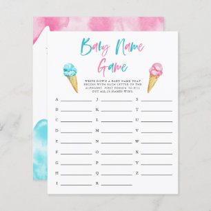 Gender Reveal Ice Cream Baby Name Shower Game