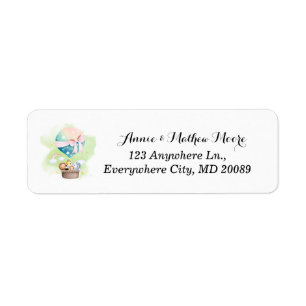 Gender Reveal in Sage Baby Animals Safari Address Label