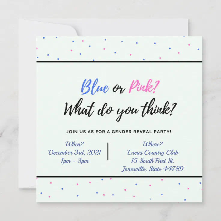 Gender Reveal Invitation | Zazzle