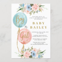 Gender reveal invitation