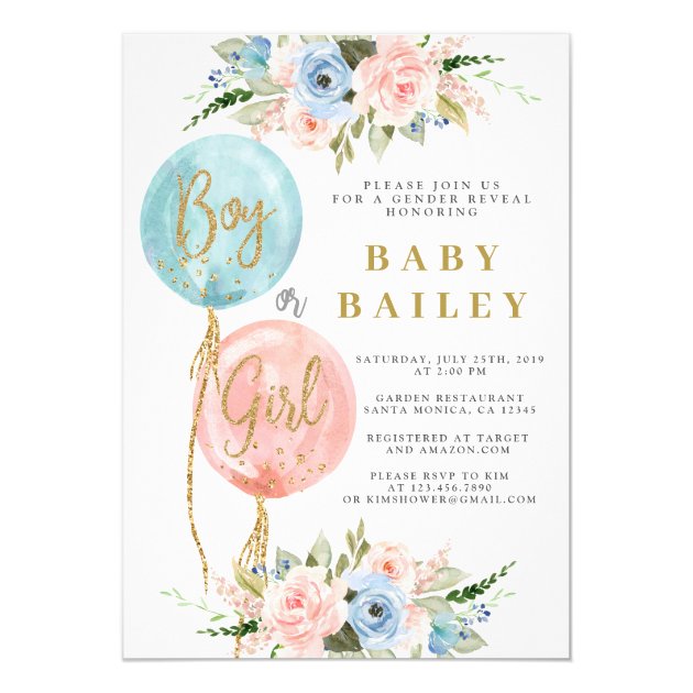 gender reveal invitations