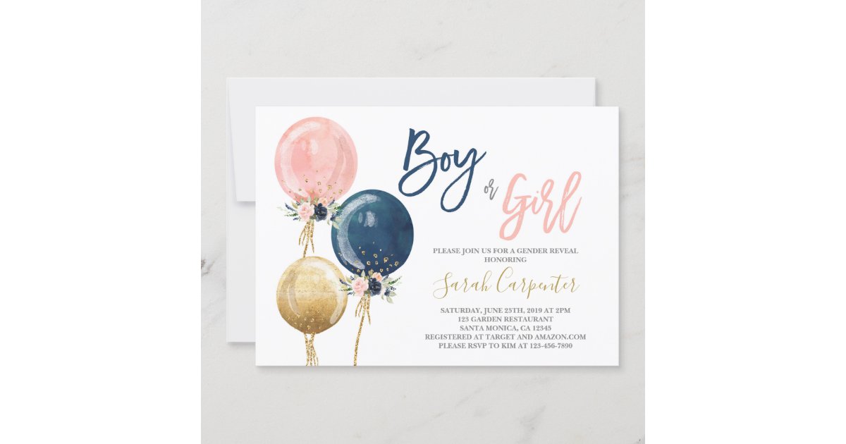 Gender Reveal Invitation Zazzle 1914