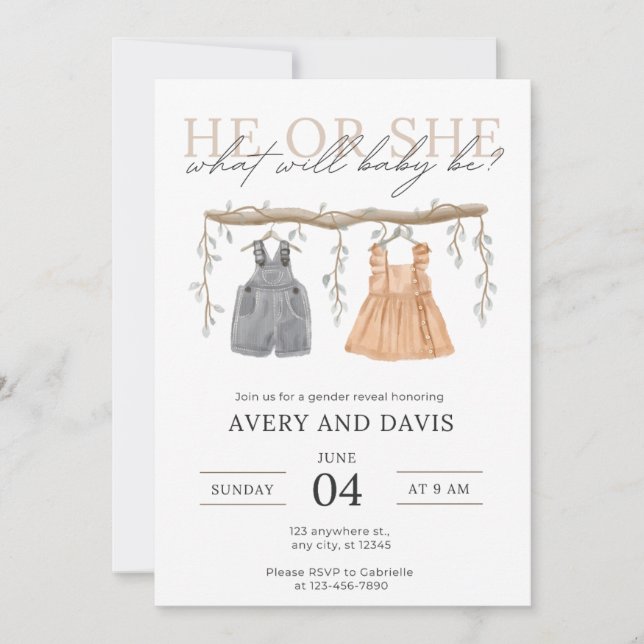 Gender Reveal Invitation (Front)