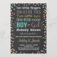 Gender reveal invitation Baby shower Boy or Girl