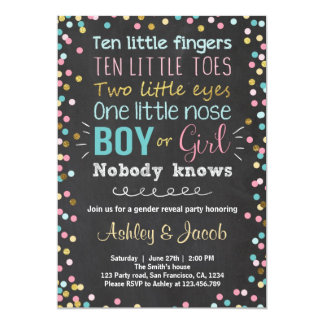 Gender reveal invitation Baby shower Boy or Girl