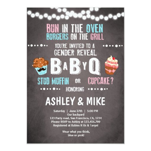 Gender Reveal Bbq Invitations 1