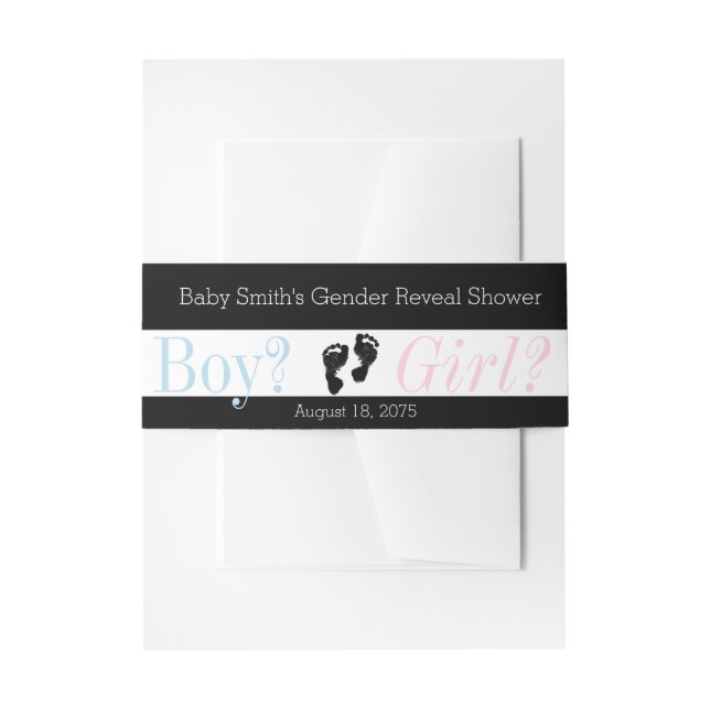 Gender Reveal Invitation Belly Band (Front Example)