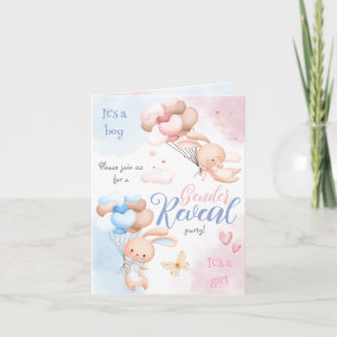 Gender Reveal Invitation - Blue & Pink Balloons