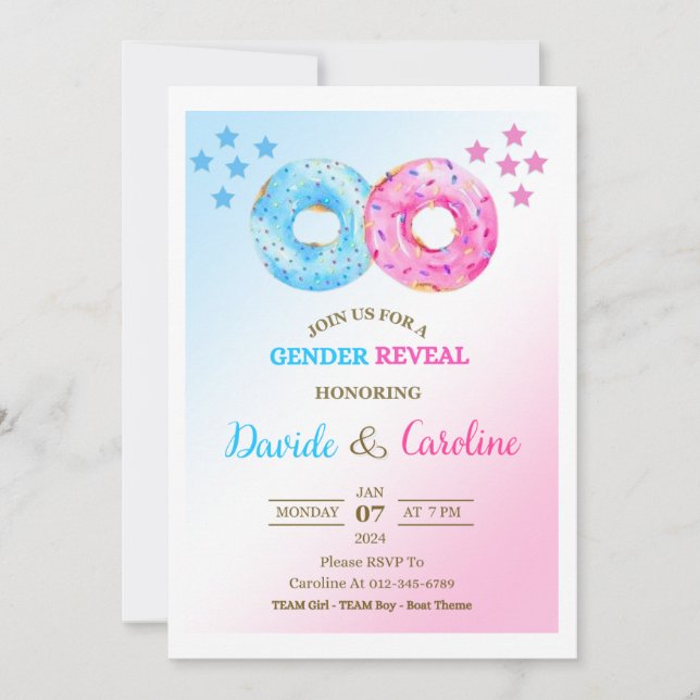 Gender Reveal Invitation Card (Front)