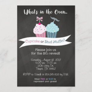 Gender Reveal Invitation (Cupcake or Stud Muffin)